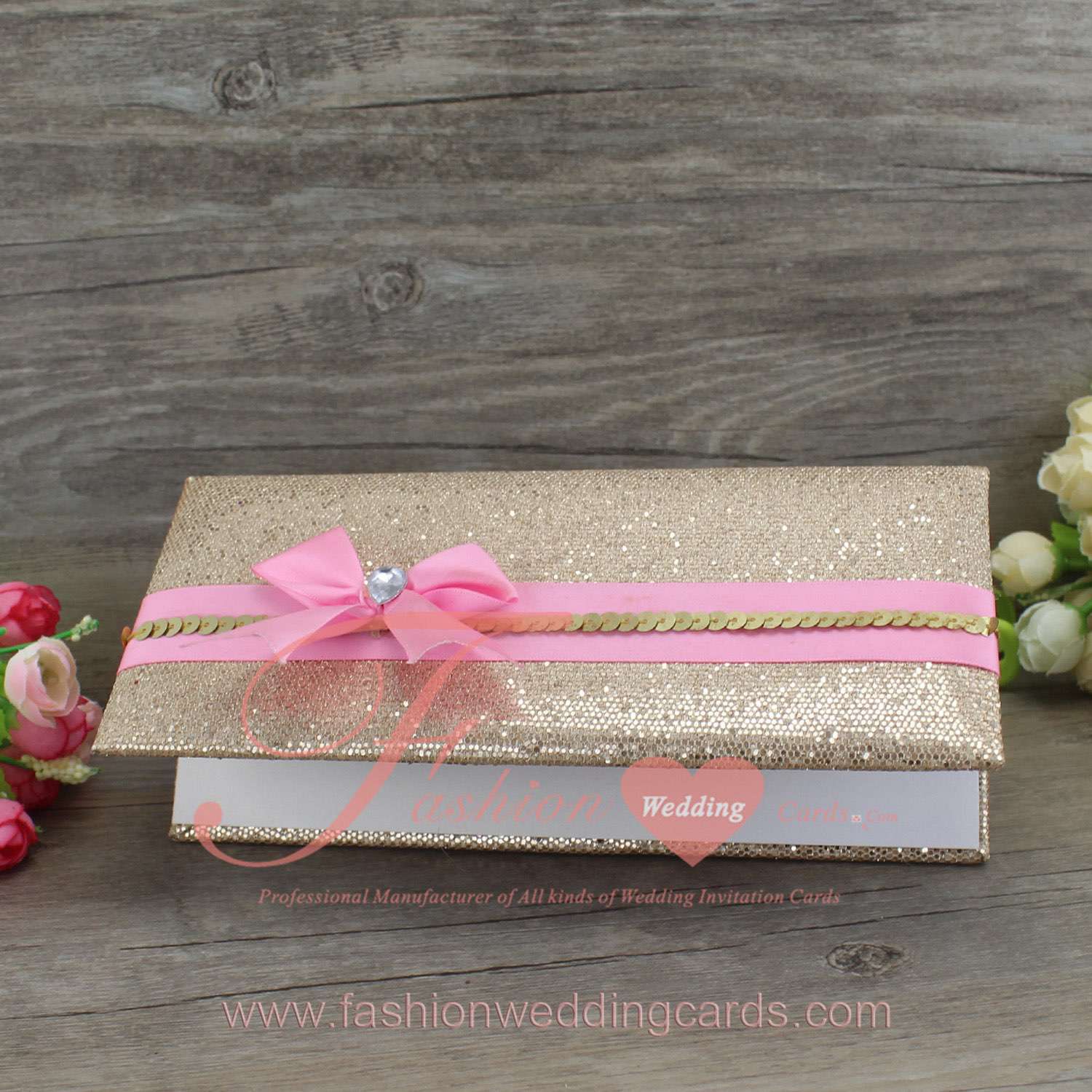 Customized Glitter Elegant Ghana Wedding Invitations Cards